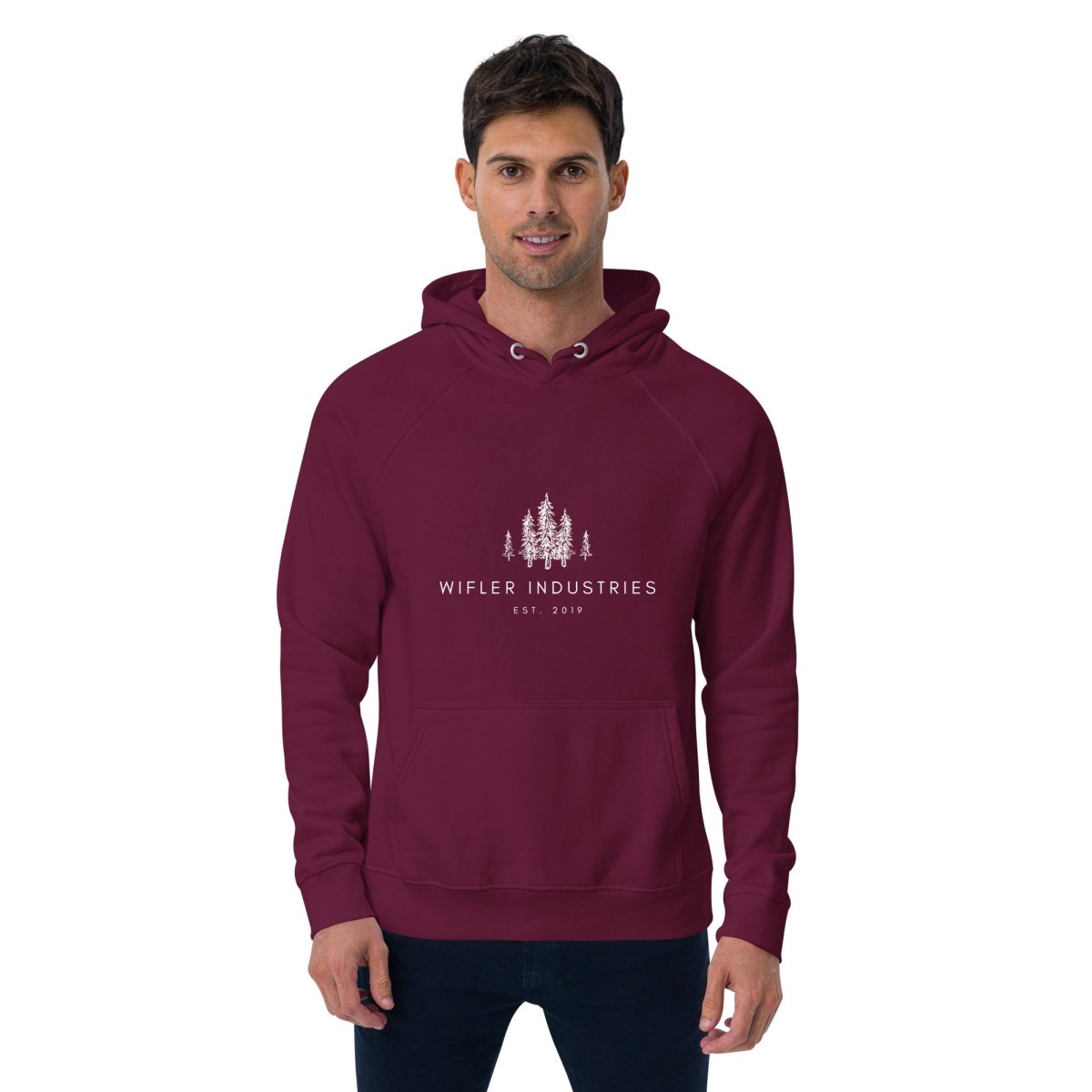 Unisex eco raglan hoodie - Wifler Industries--Wifler Industries-2185570_13744--Burgundy-XS--Unisex eco raglan hoodie-