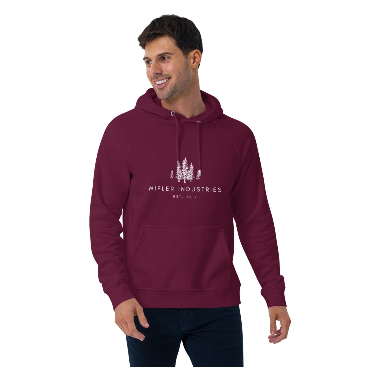 Unisex eco raglan hoodie - Wifler Industries--Wifler Industries-2185570_13744--Burgundy-XS--Unisex eco raglan hoodie-