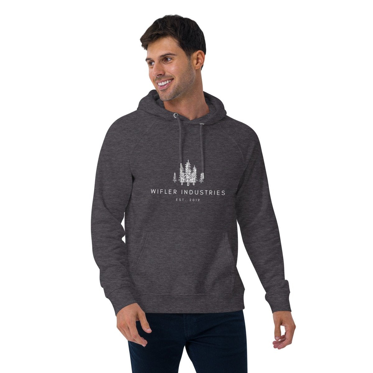 Unisex eco raglan hoodie - Wifler Industries--Wifler Industries-2185570_13758--Charcoal Melange-XS--Unisex eco raglan hoodie-